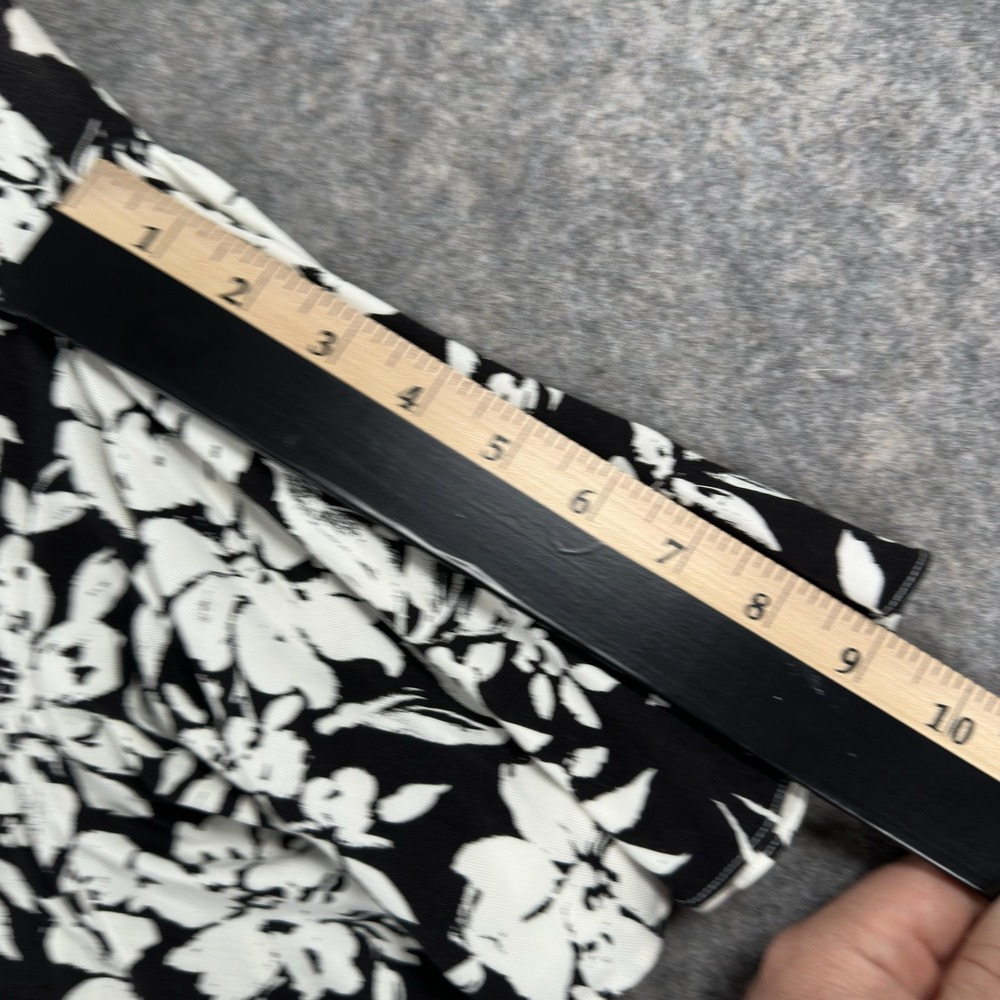 Lauren Ralph Lauren Shirt Womens 3X Black Floral V-Neck Flutter Sleeve Stretch‎ - Picture 7 of 10